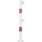 Beskyttelsesgel�nder | St�lr�r 70 x 70 mm | Fast stolpe, der fastg�res med dybdebor | Hj�rnestolpe til top- og kvartb�jet stang | Varmgalvaniseret og hvidmalet med r�de reflekterende striber